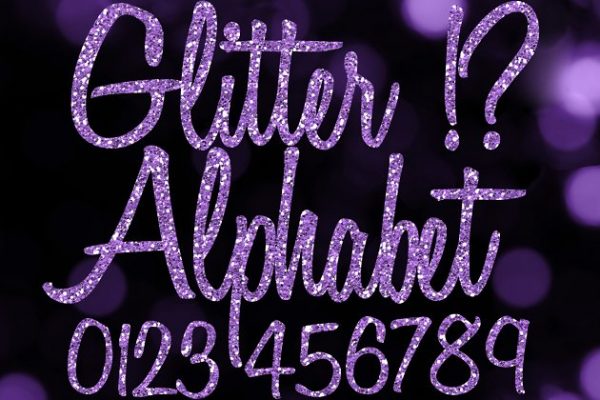 紫色闪光字母剪贴画 Purple Glitter Alphabet Clip Art